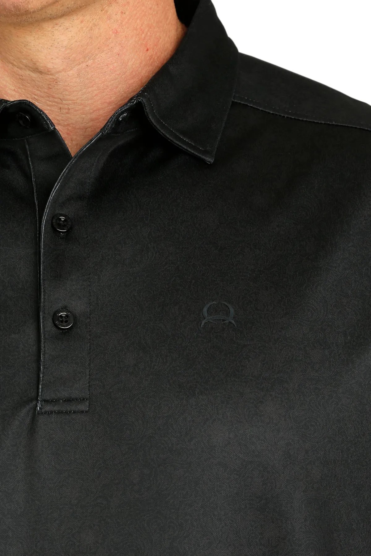 Cinch Men's Arenaflex Short Sleeve Polo in Black