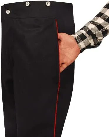 Civil War Union Artillery Wool Pants, Civil war Navy Blue Pants with red Trim- Civil War Trouser