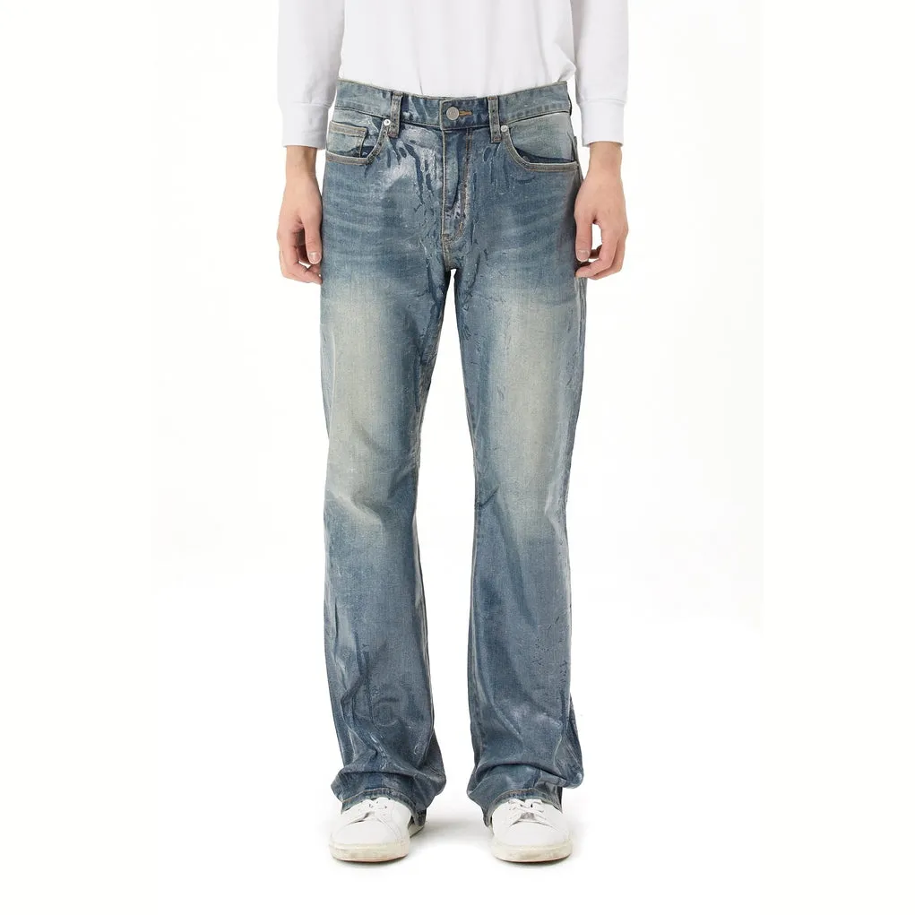 Clear Foil Denim Pants - Clear Foil Blue