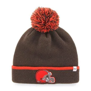 Cleveland Browns 47 Brand Brown Orange Baraka Knit Cuff Poofball Beanie Hat Cap