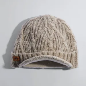 Coal Yukon Cable Knit Wool Brim Beanie