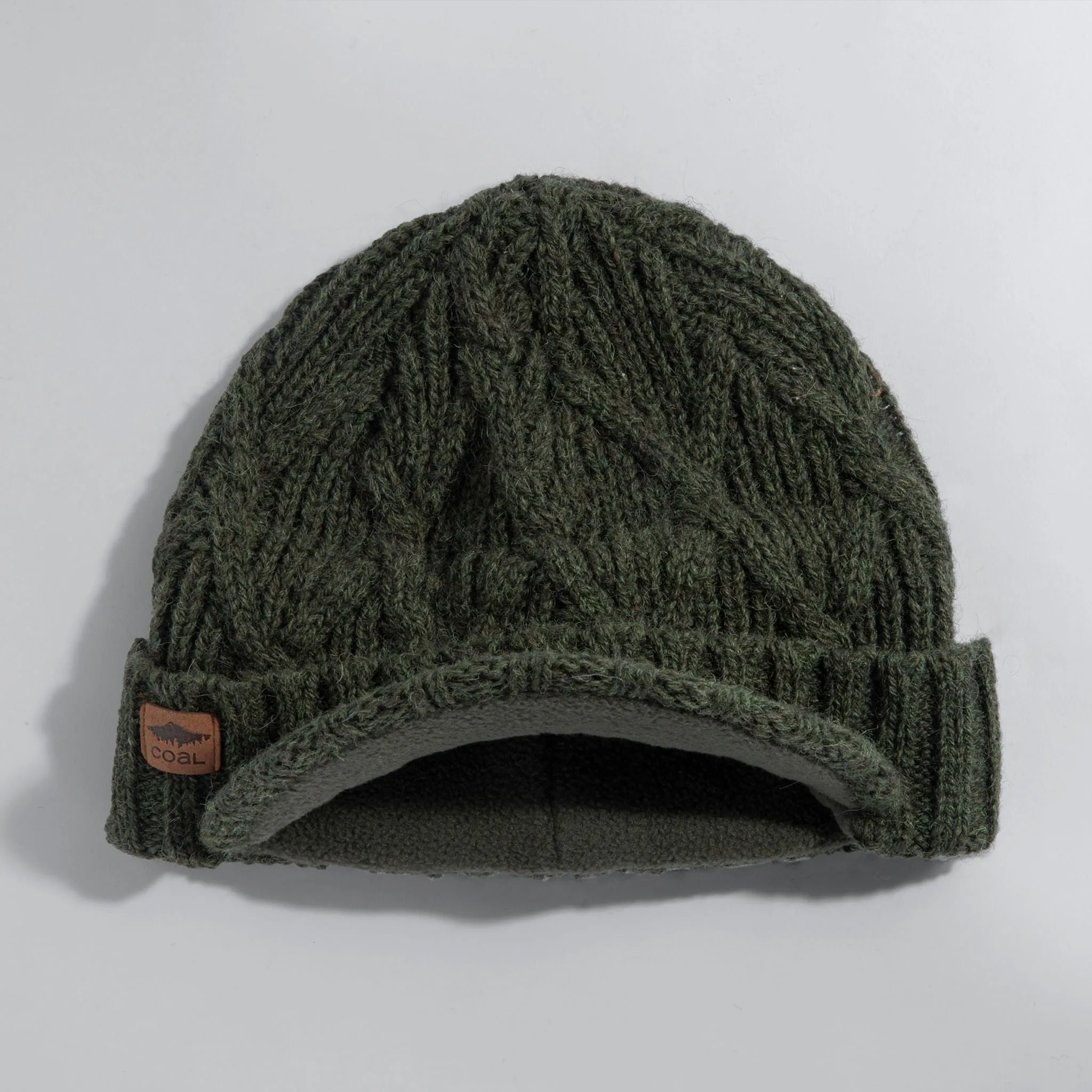 Coal Yukon Cable Knit Wool Brim Beanie