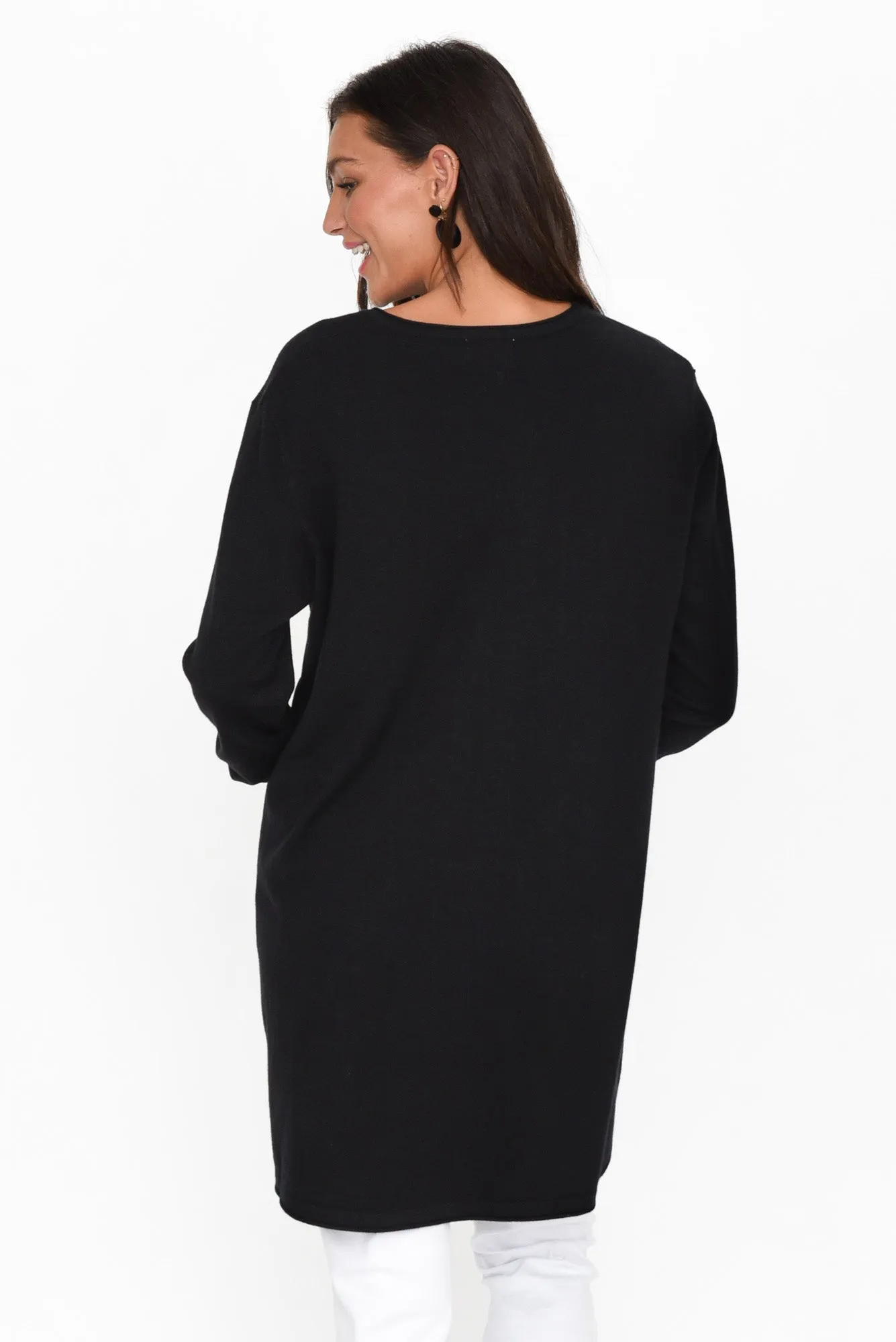 Connell Black Knit Pocket Jumper