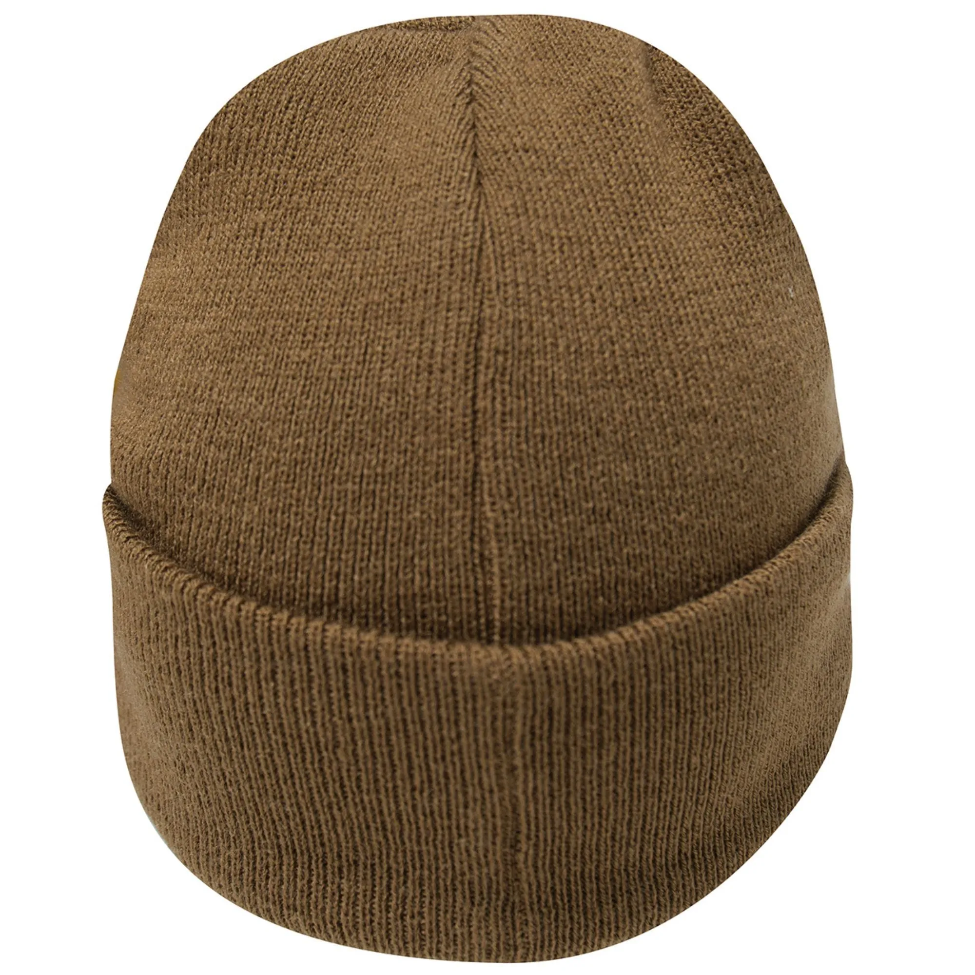 Coyote Brown US Flag Embroidered Fine Knit Watch Cap Beanie Hat