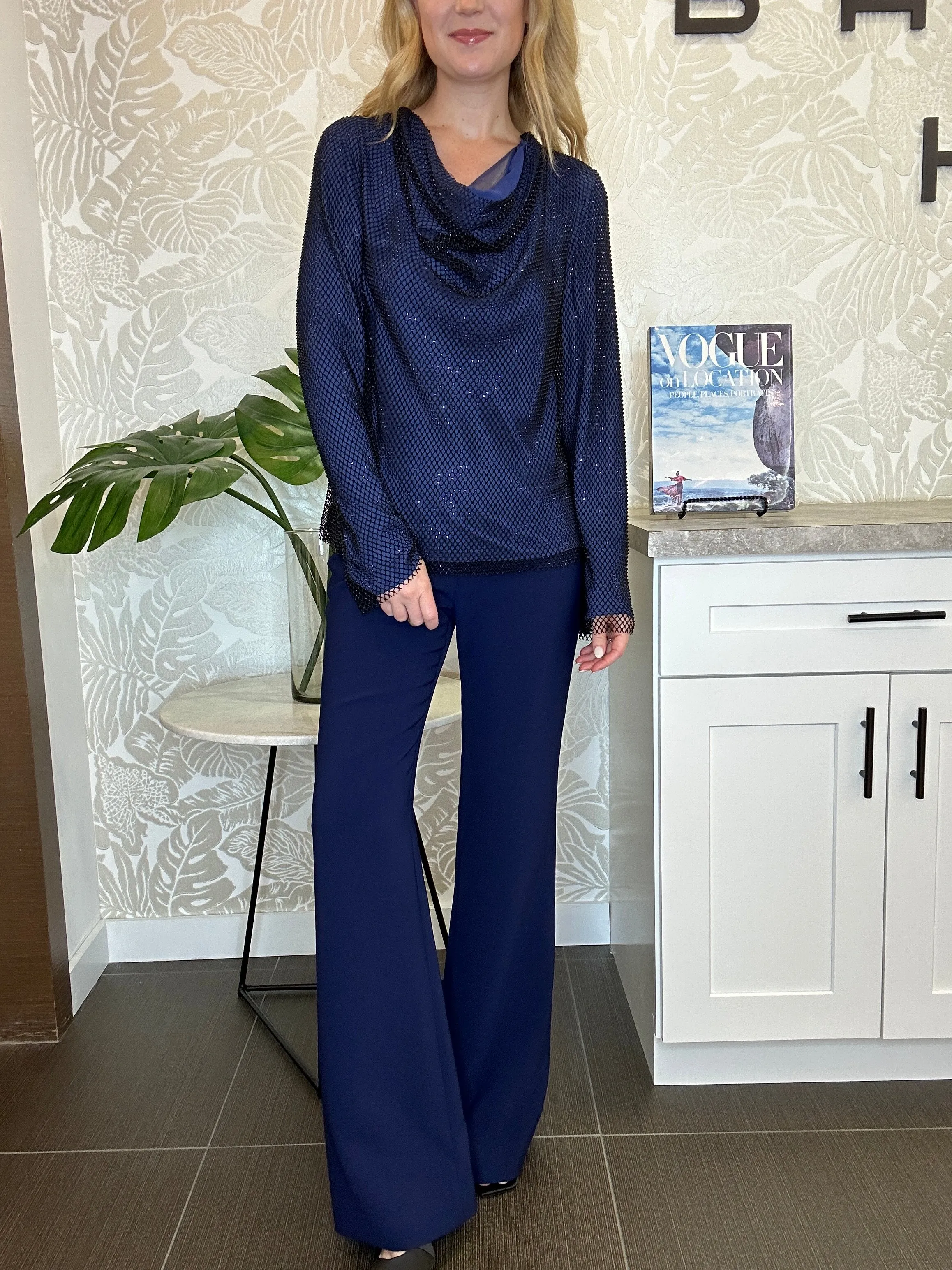 Crepe Flare Pant - Midnight