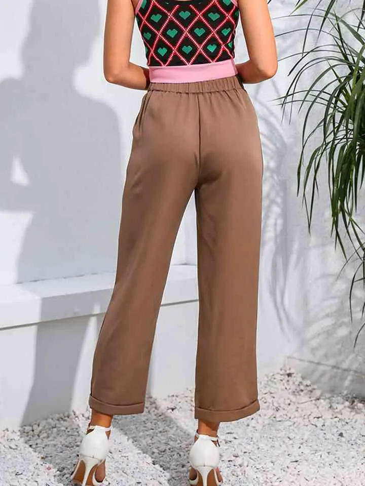 Cropped Straight Leg Pants