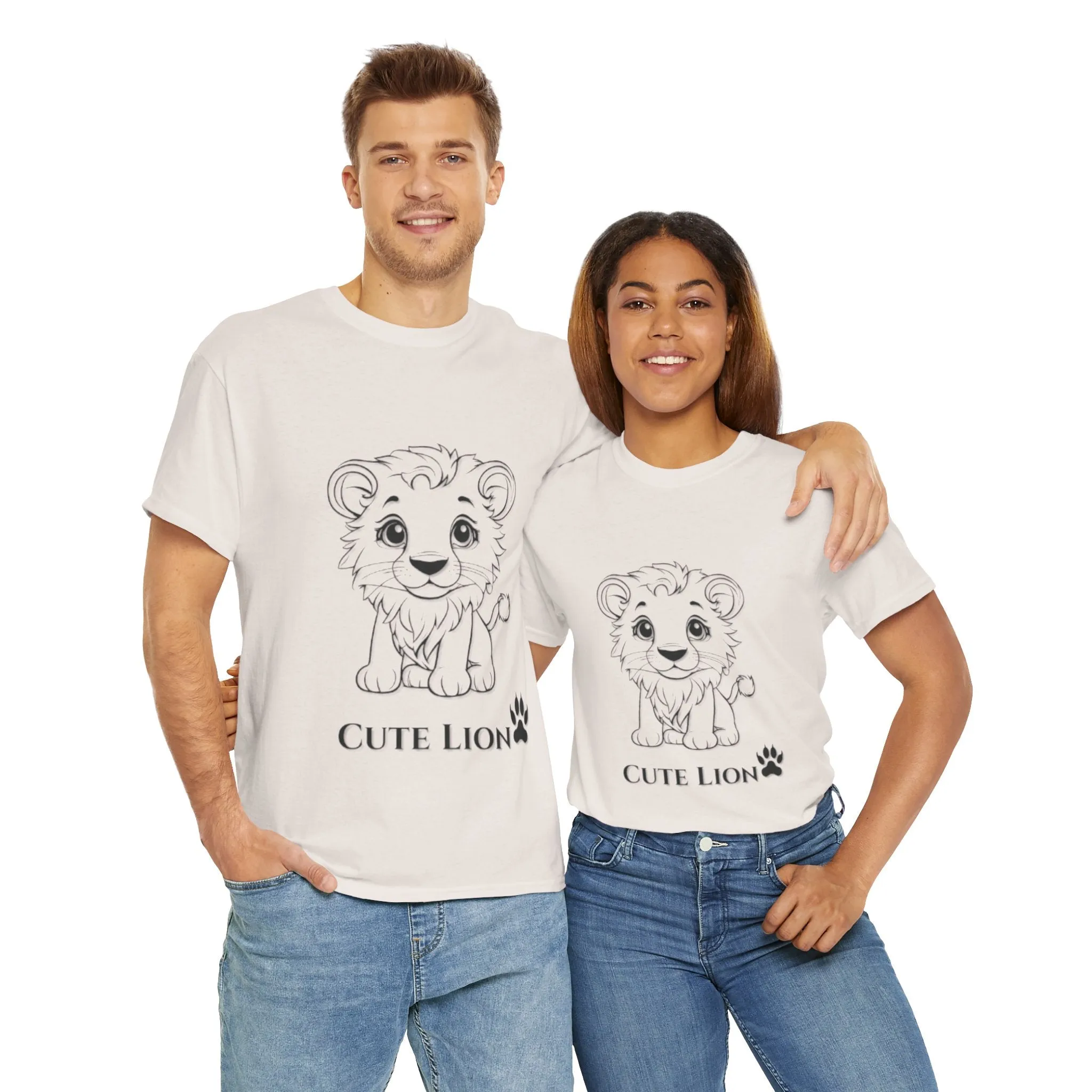 Cute Lion design Unisex Heavy Cotton Tee