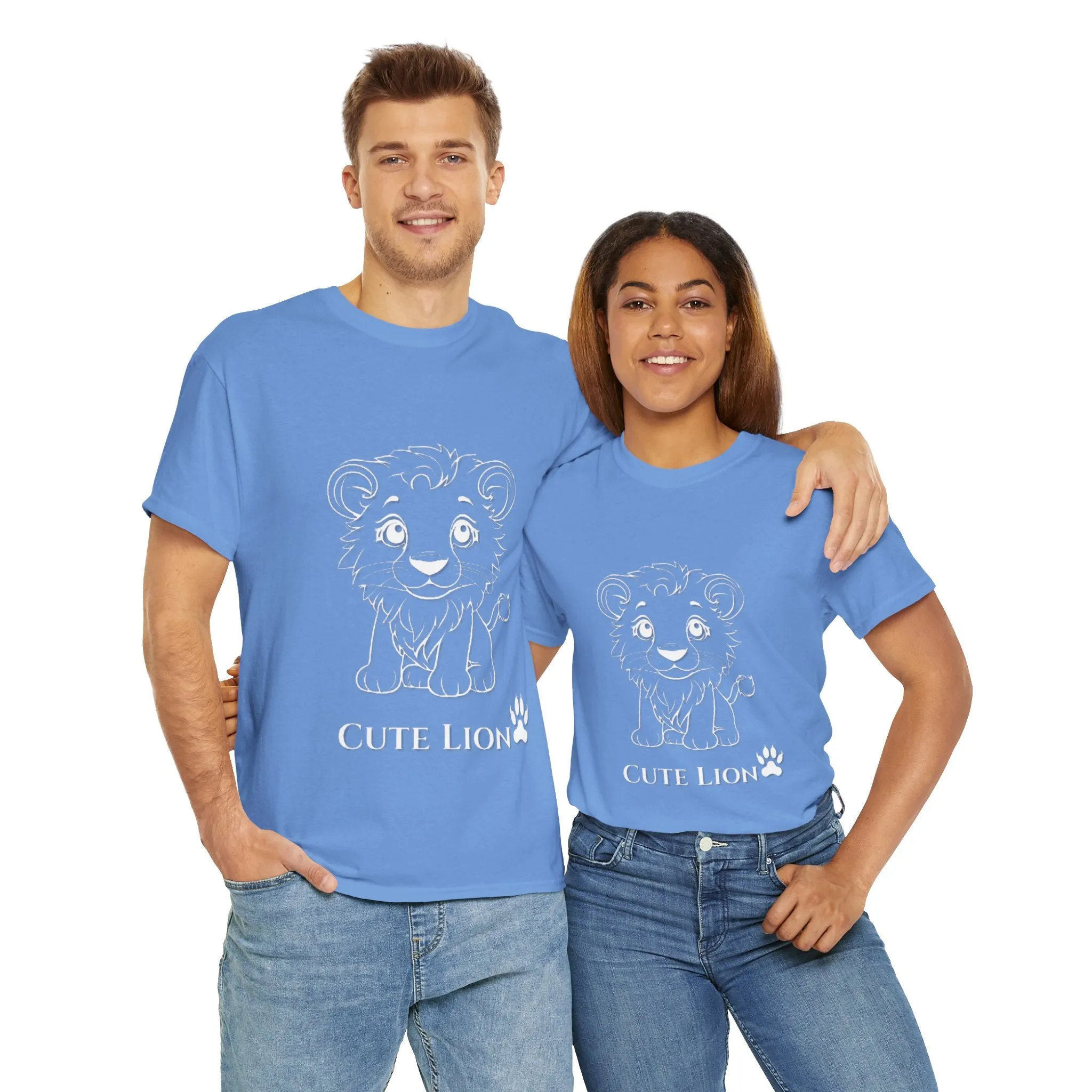 Cute Lion design Unisex Heavy Cotton Tee