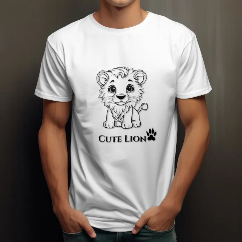 Cute Lion design Unisex Heavy Cotton Tee