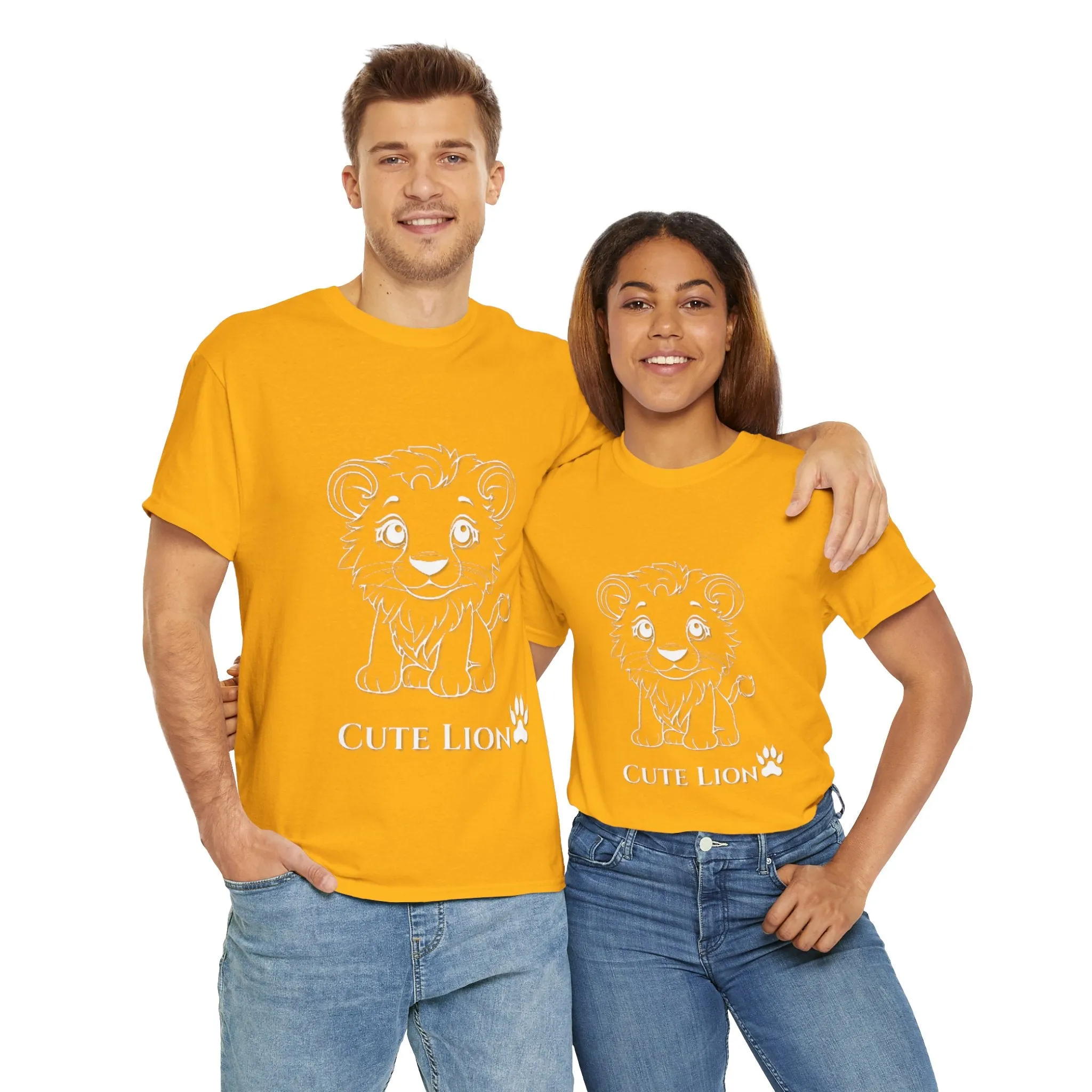 Cute Lion design Unisex Heavy Cotton Tee