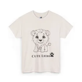 Cute Lion design Unisex Heavy Cotton Tee