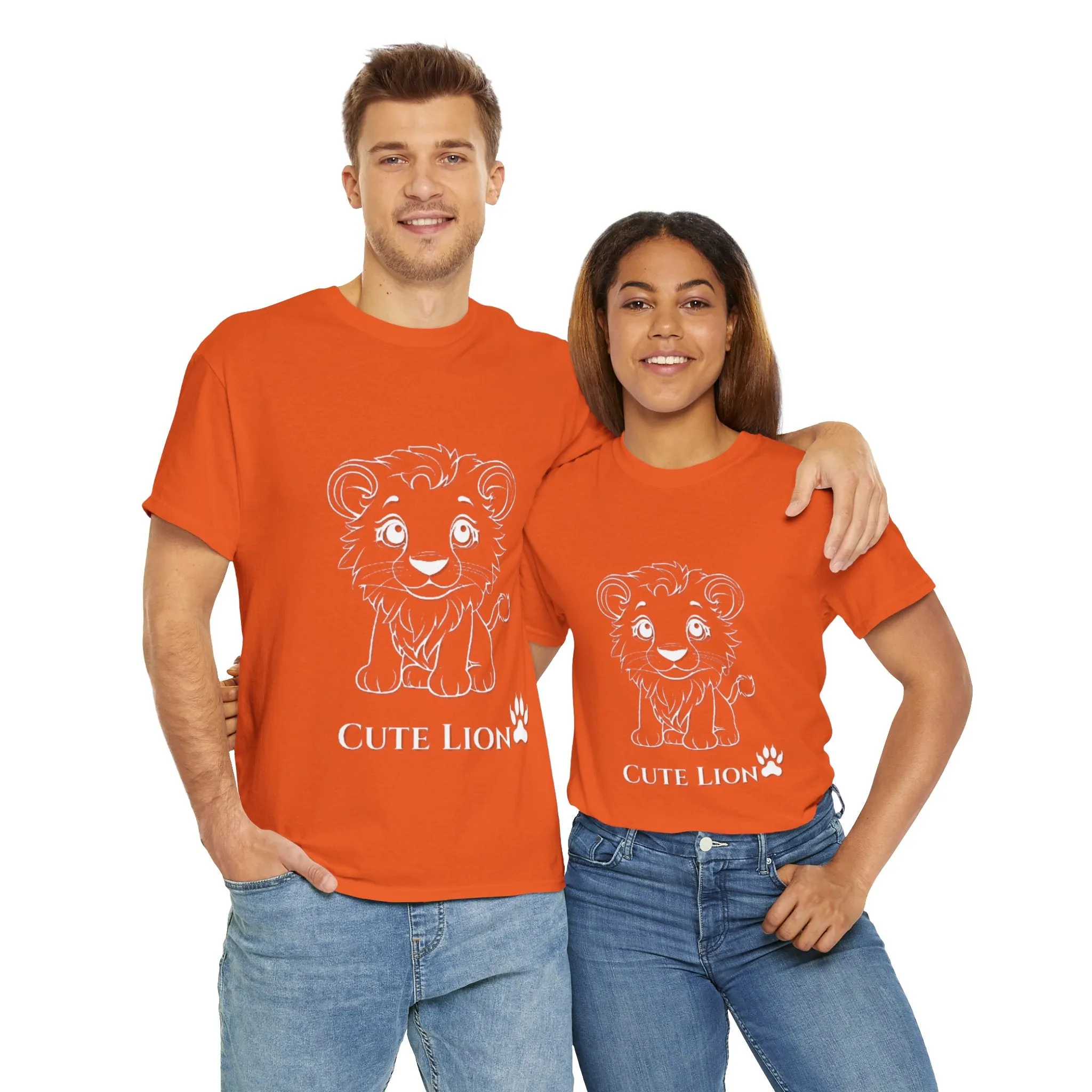 Cute Lion design Unisex Heavy Cotton Tee