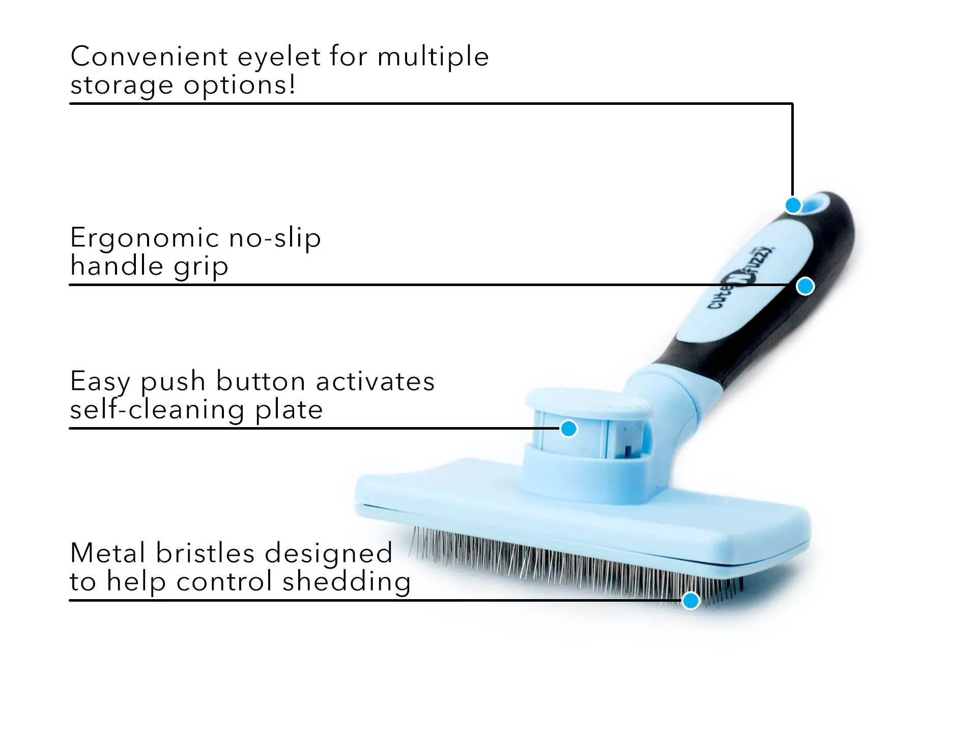 CuteNfuzzy Self Cleaning Pet Slicker Brush