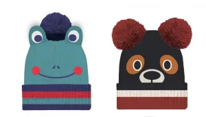 D&CO Boys Critter Cuffed Pom Knit Toque