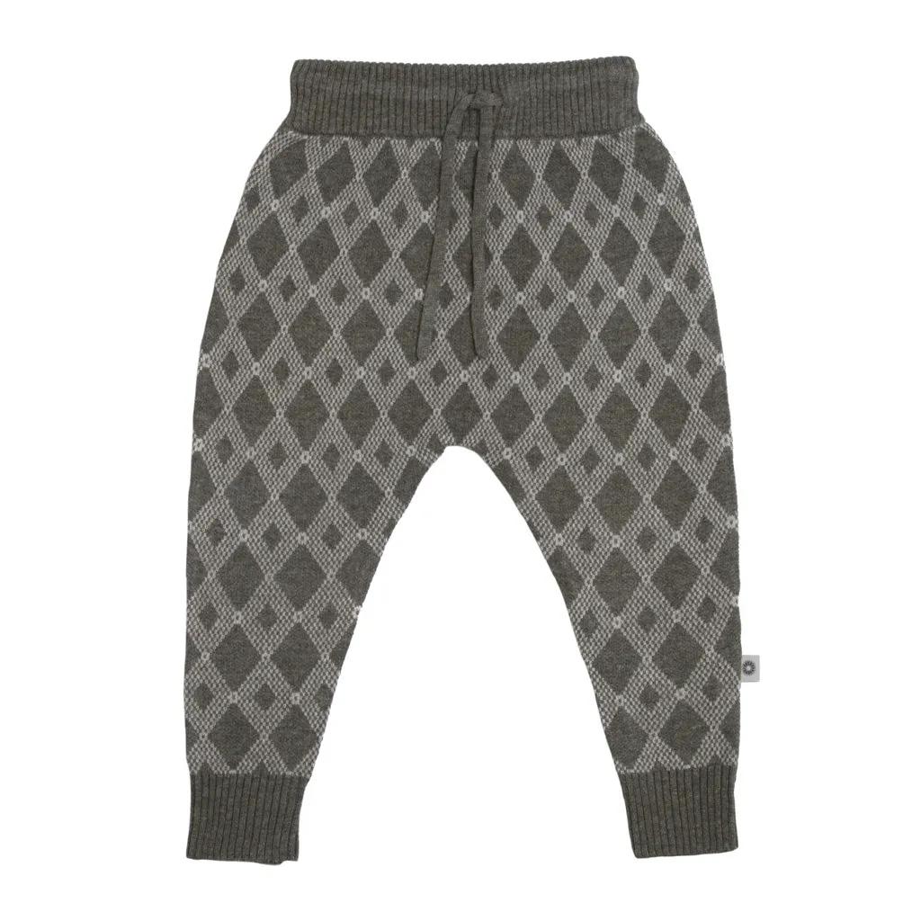 Diamond Jacquard Pant - Charcoal/Silver