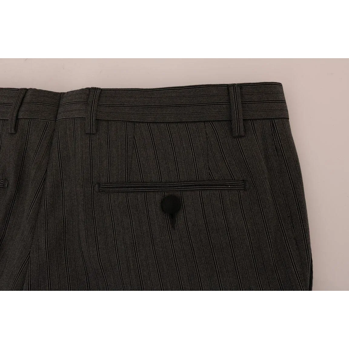 Dolce & Gabbana Elegant Gray Striped Wool Formal Trousers