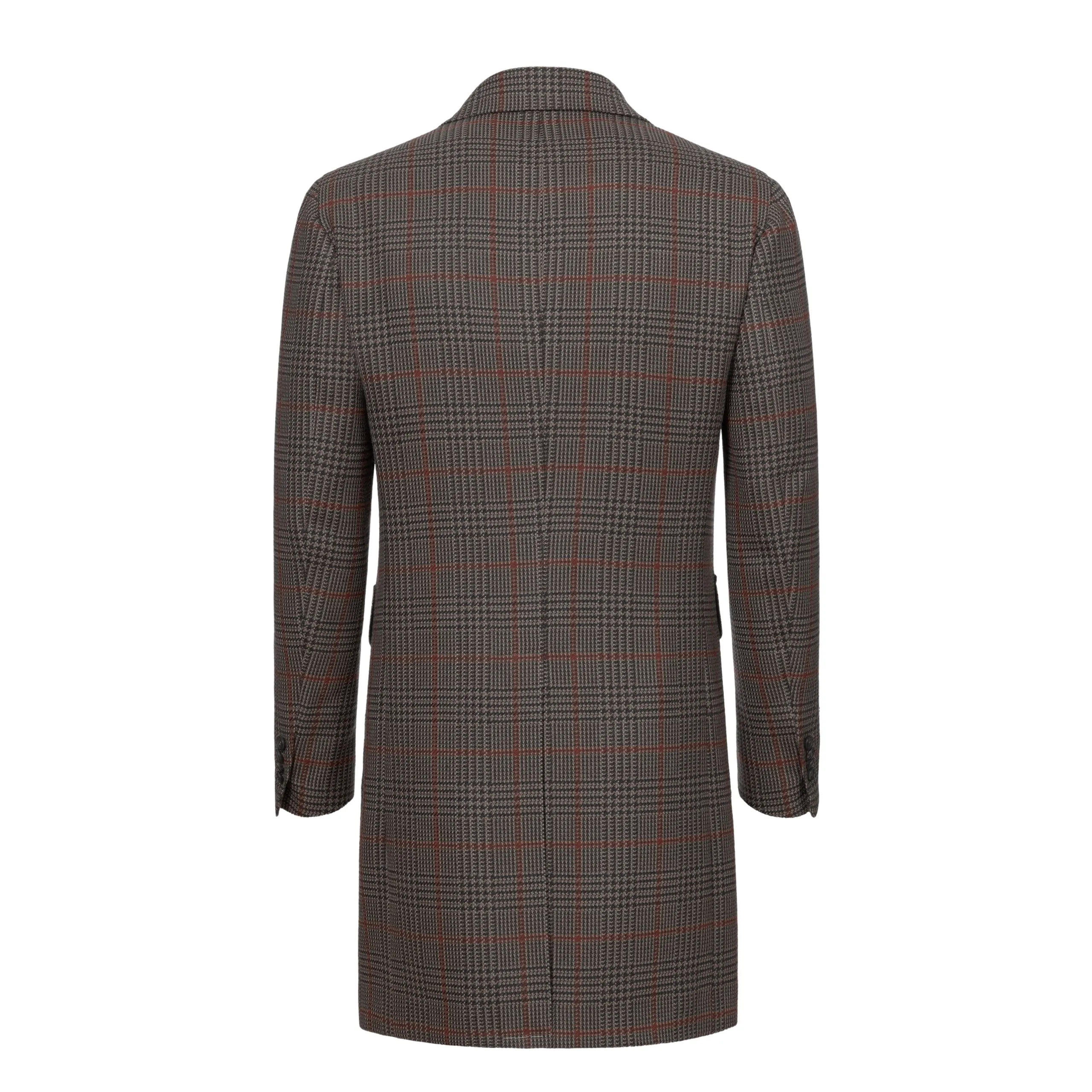 Double-Breasted Checked Wool Coat in Multicolor. Exclusively Made for Sartale