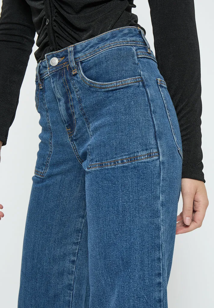 DSFlorence HW Denim Pants - Dark Blue