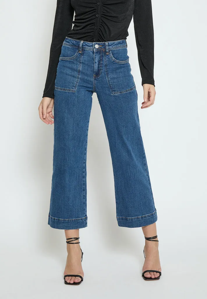 DSFlorence HW Denim Pants - Dark Blue