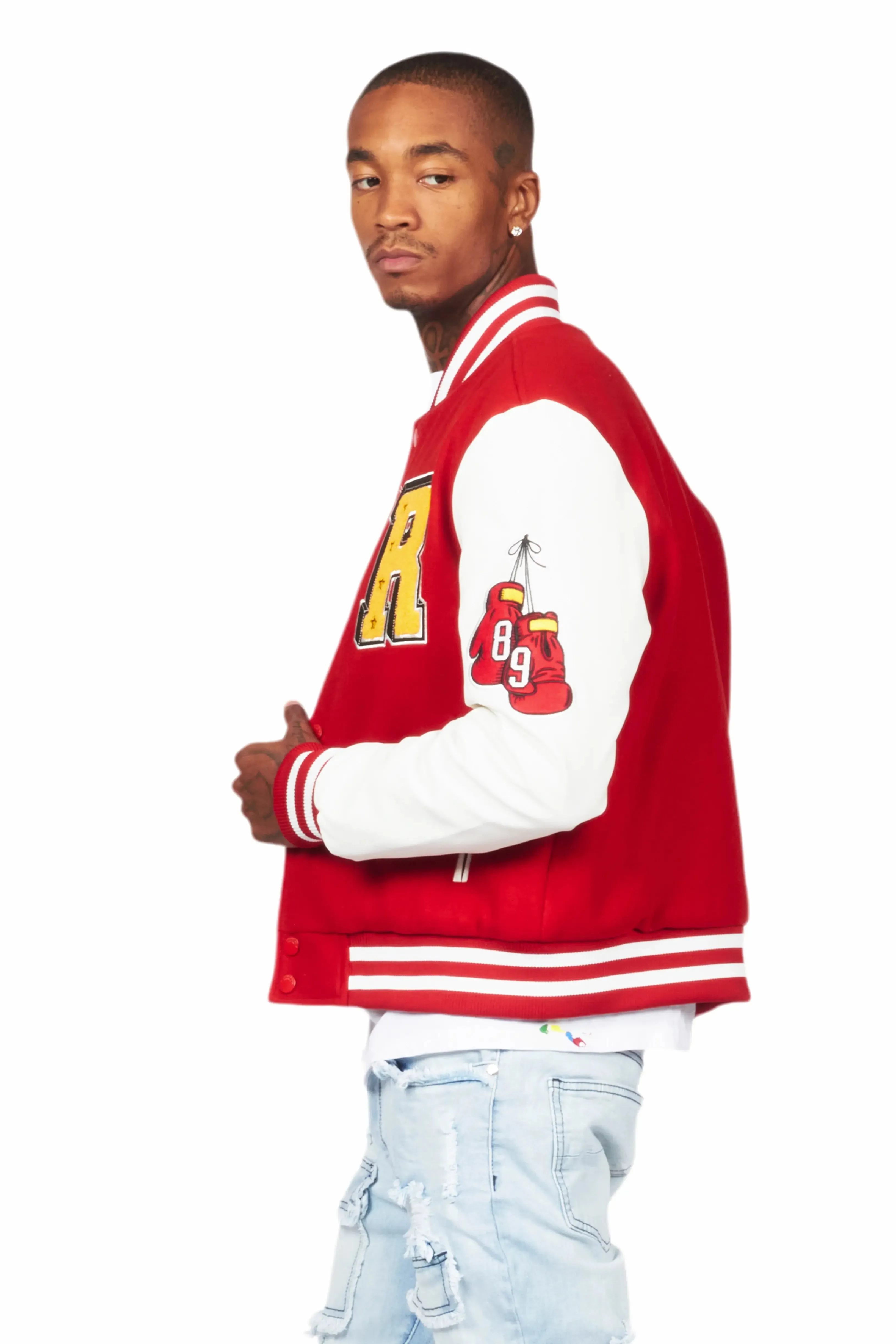 Eisen Red/White Varsity Jacket