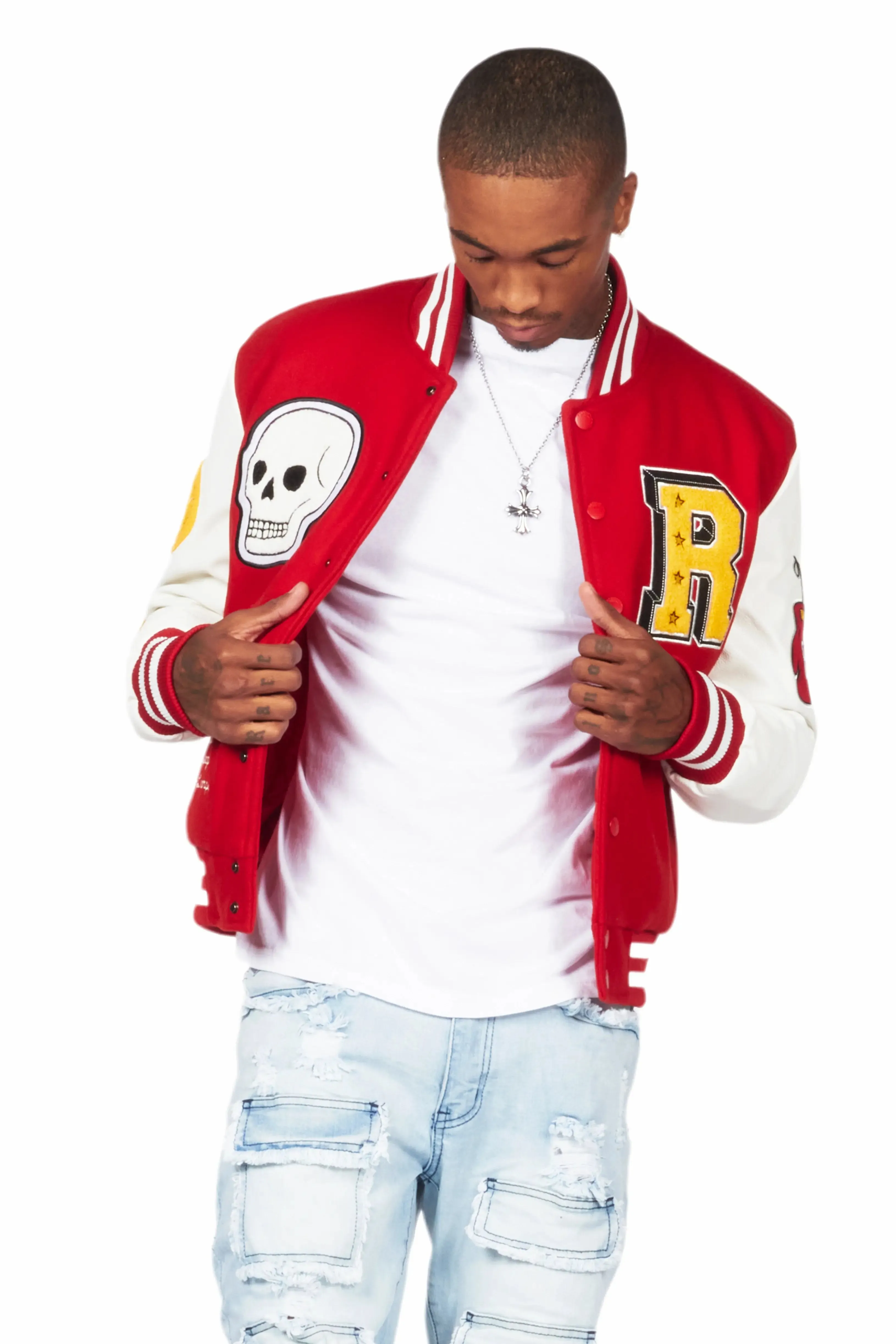 Eisen Red/White Varsity Jacket