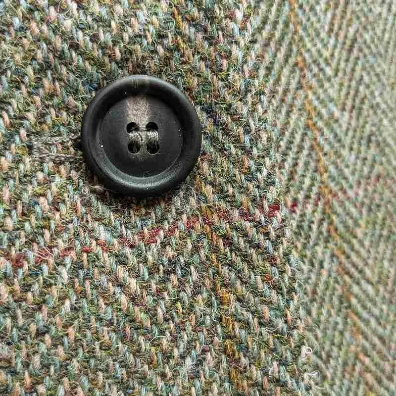 Eliz Scott Harris Tweed Long Coat Green