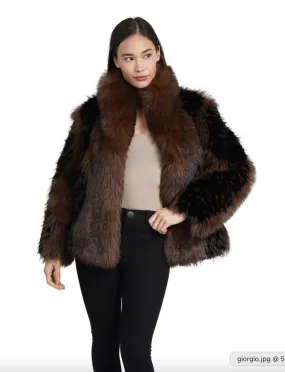 Estella Faux Fur Coat - Brown