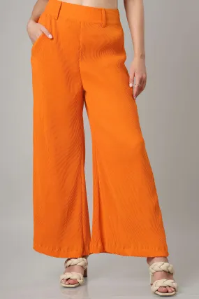 Exclusive Apricot Pleated Ladies Bottom Wear