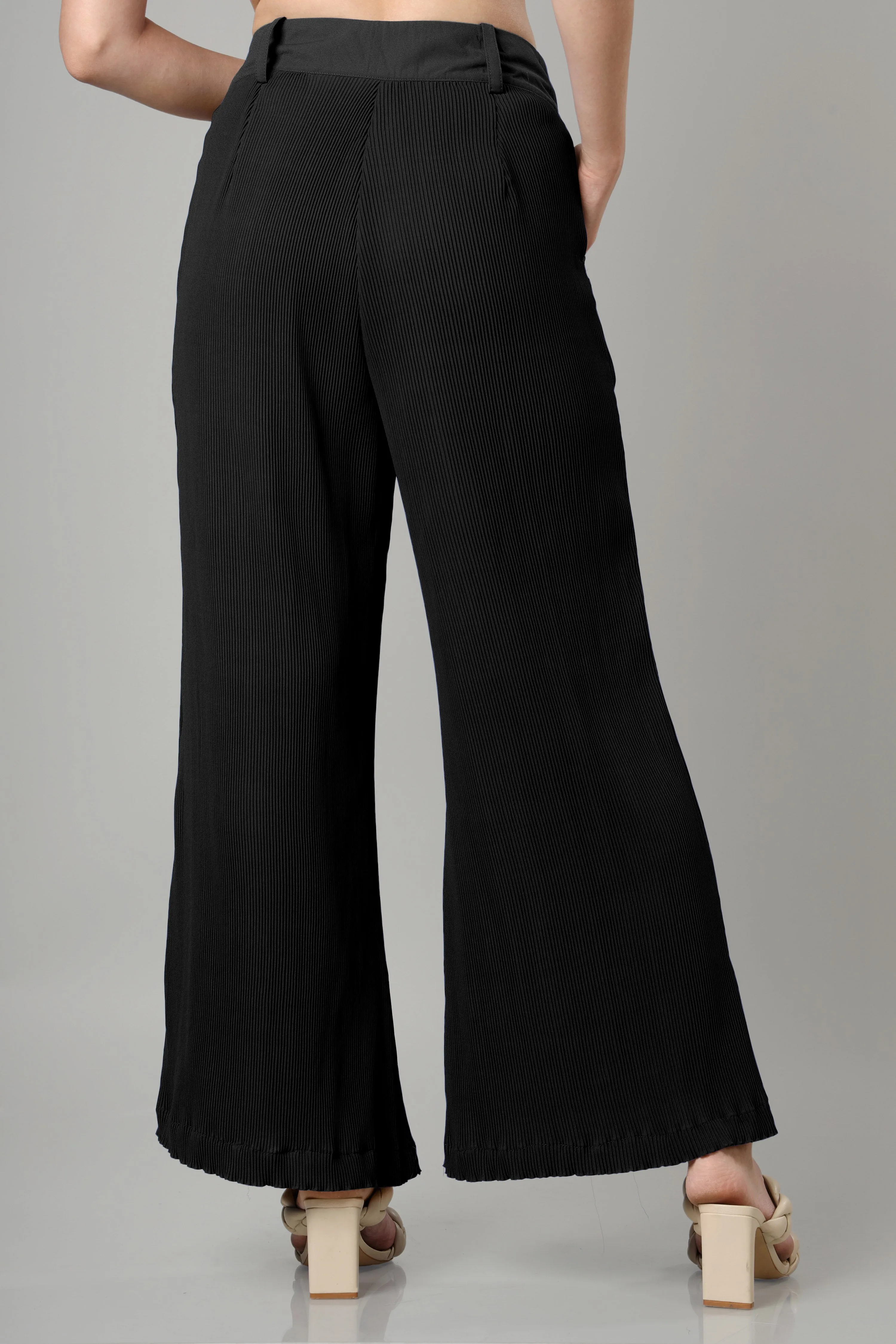 Exclusive Black Pleated Ladies Bottom Wear