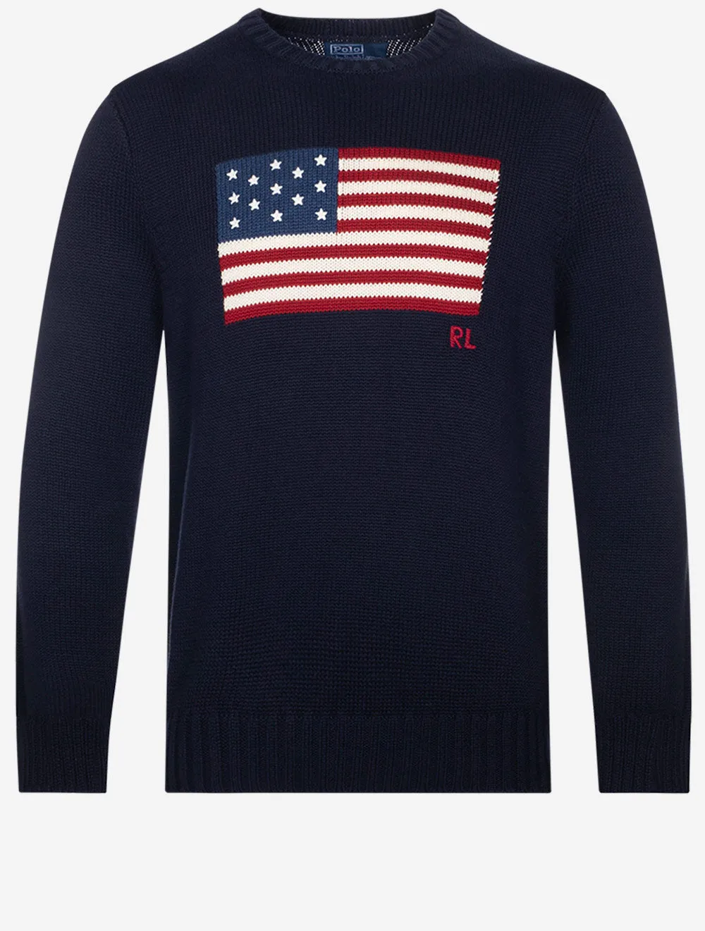 Flag Roving Cotton Pullover Navy