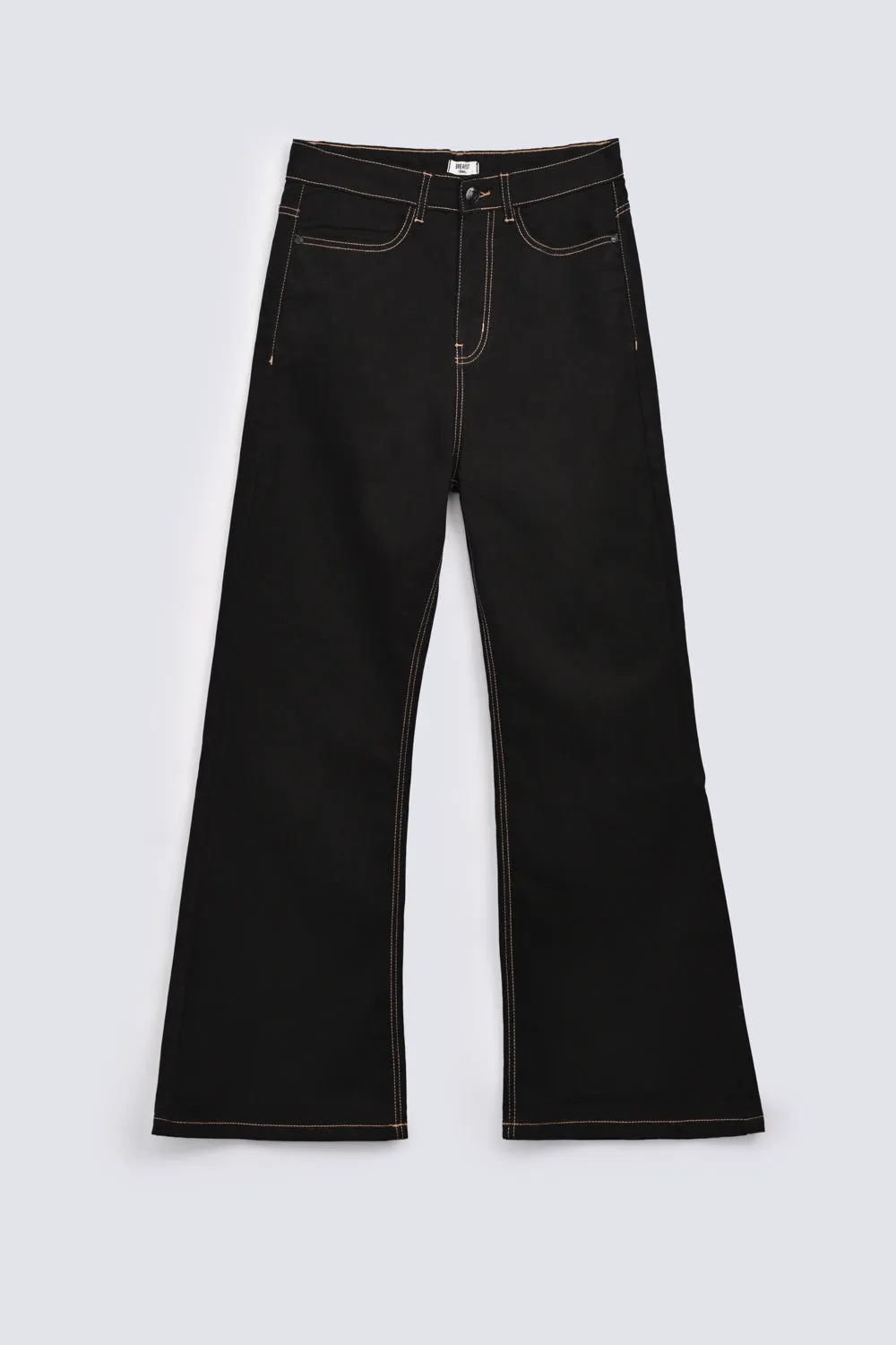 FLARED PANTS WITH CONTRAST TOPSTITCHES