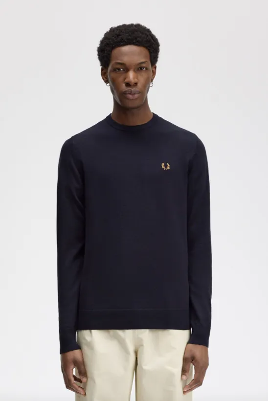 Fred Perry Classic Crew Neck Jumper/Navy - CORE AW24