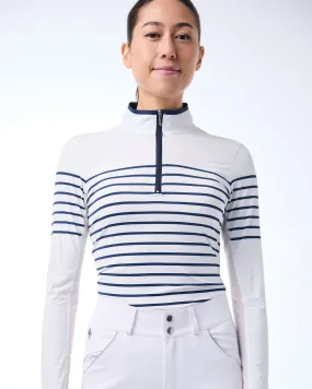 French Stripe Performance Sun Shirt in Navy/White