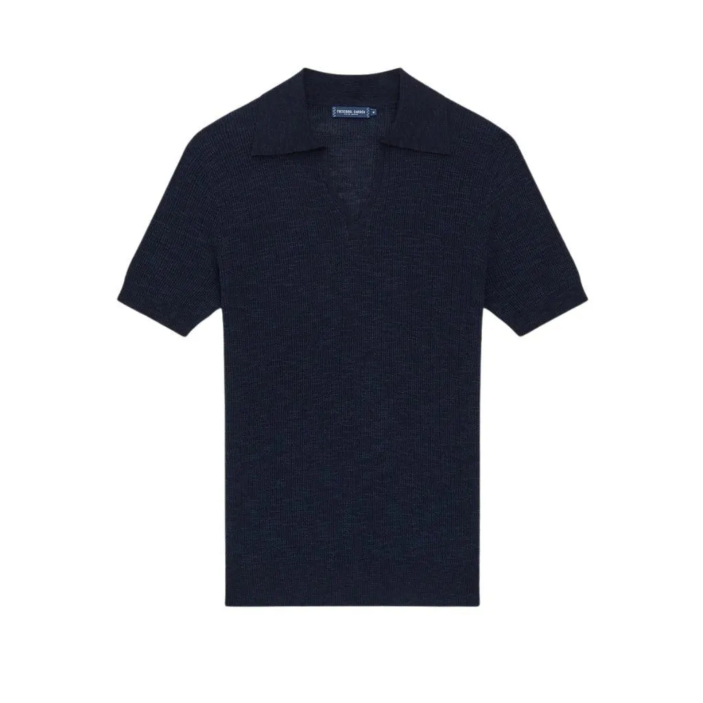 FRESCOBAL CARIOCA Joaquim V Neck Polo NAVY