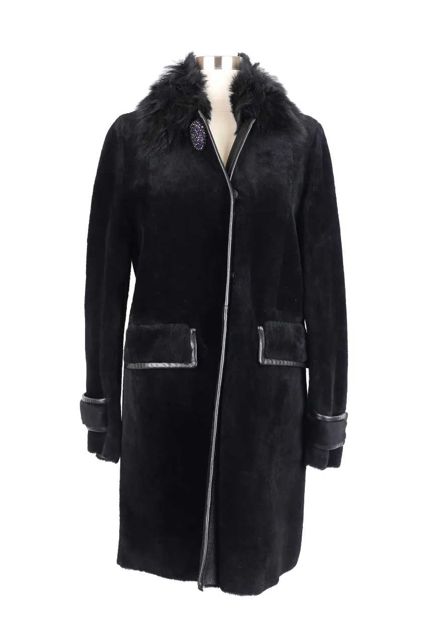 Fur Dress Coat w/ Fur Collar