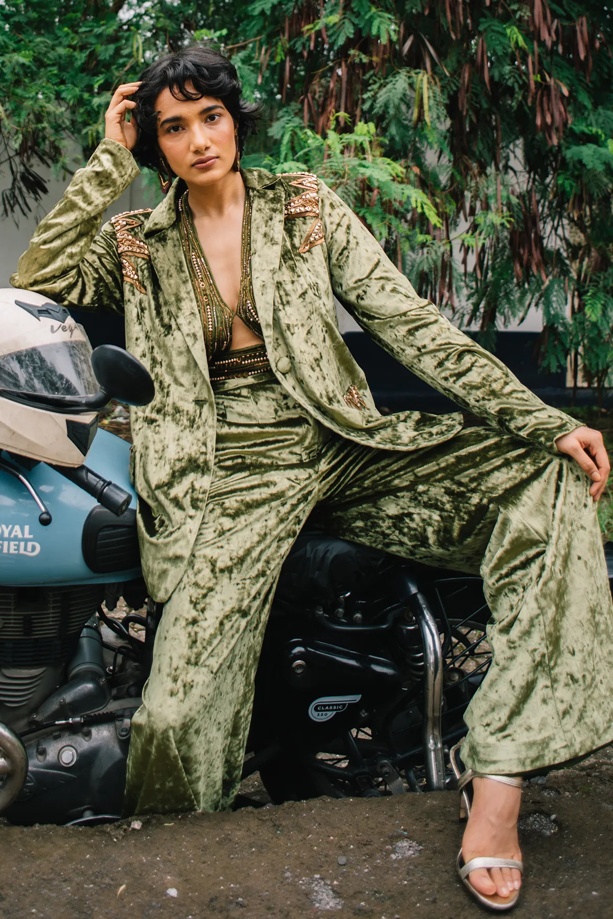 Gayatri Hariharan in Bralet, Blazer and Pants Set