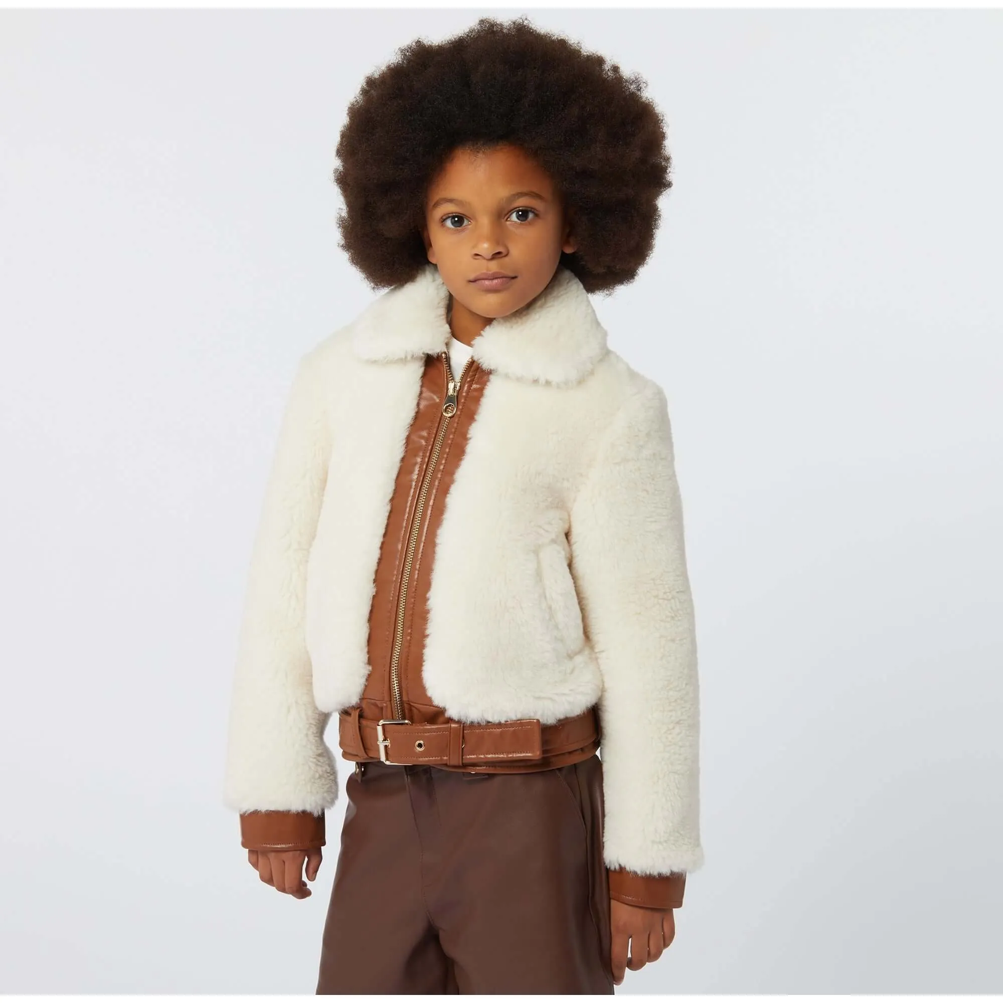 Girls Faux Fur Bomber Jacket