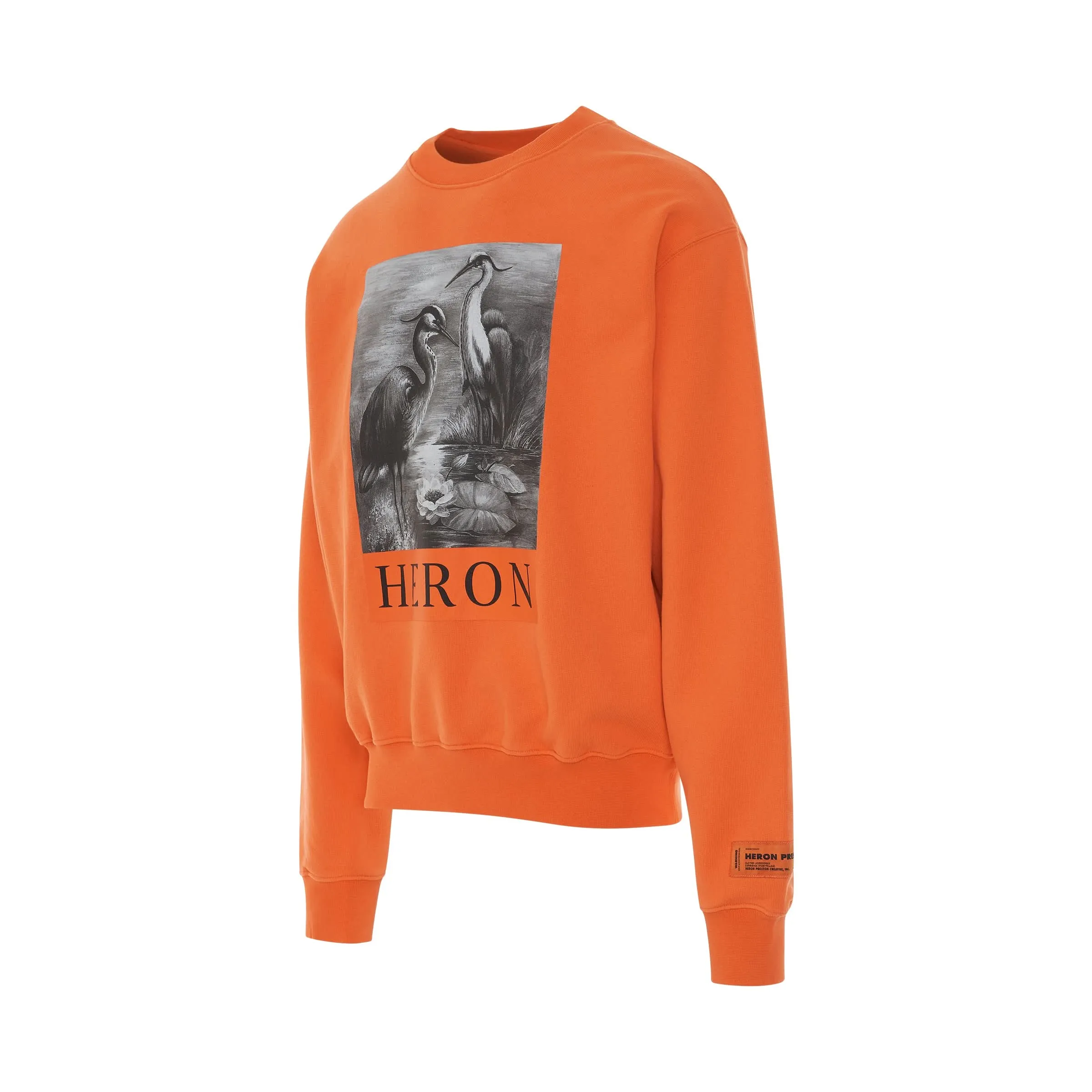 Heron BW Oversized Crewneck Jumper in Orange