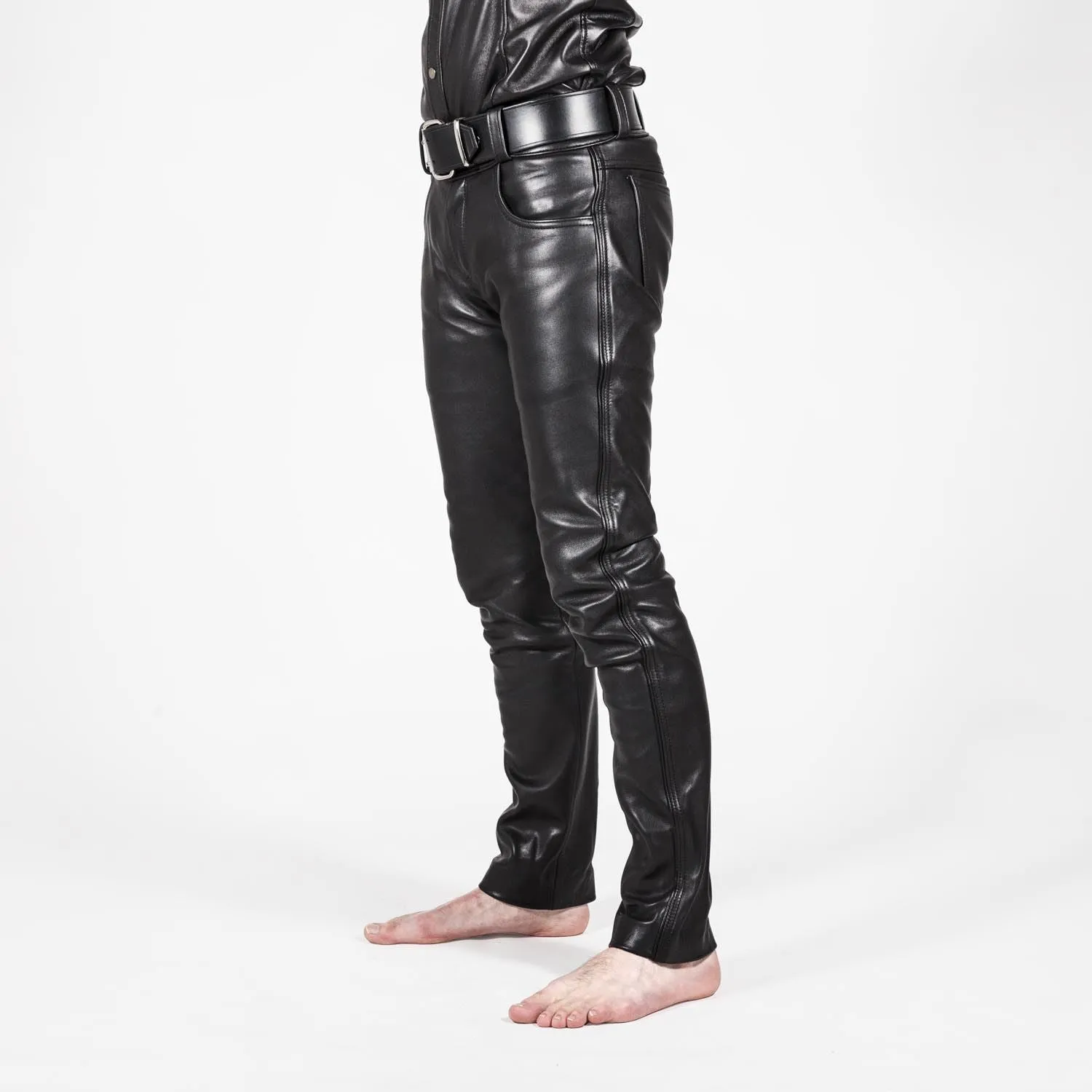 Holstein Slim Fit Leather Jeans // Made to Order