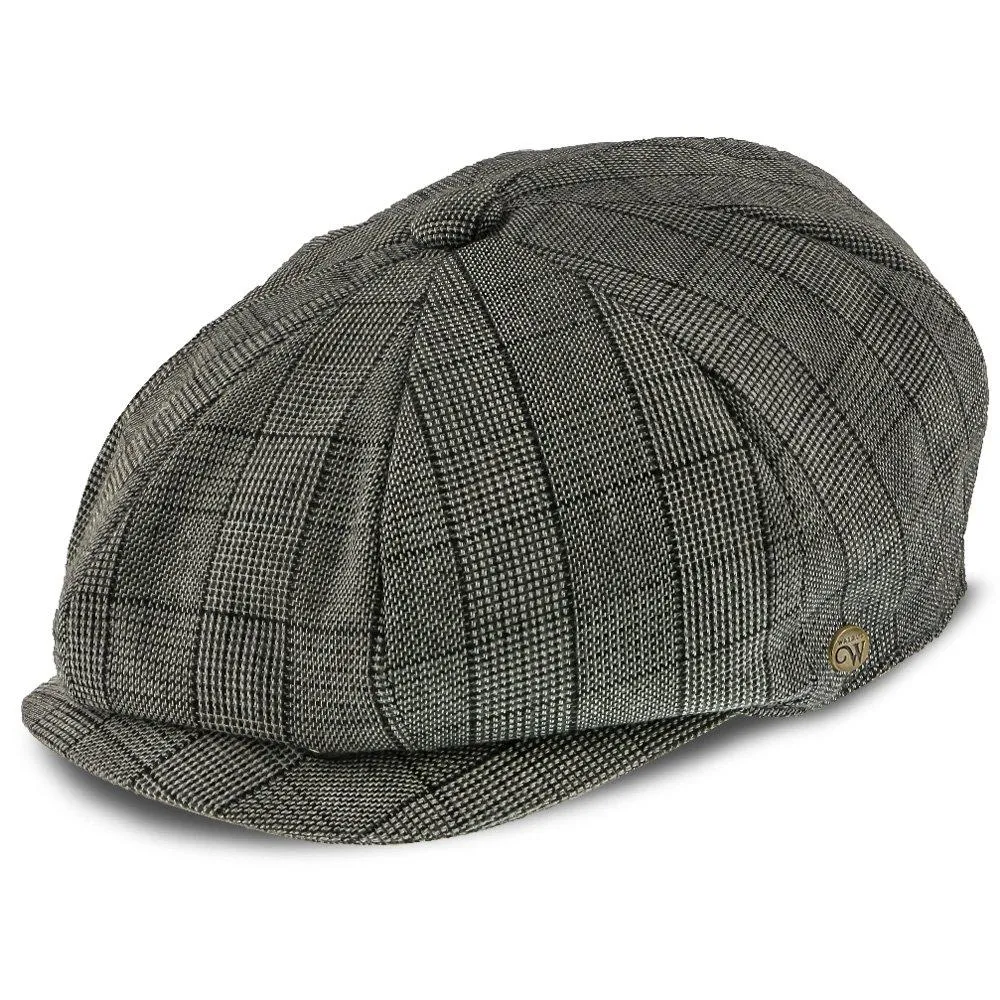 Innovator - Walrus Hats Grey Plaid Polyester 8 Panel Newsboy Cap