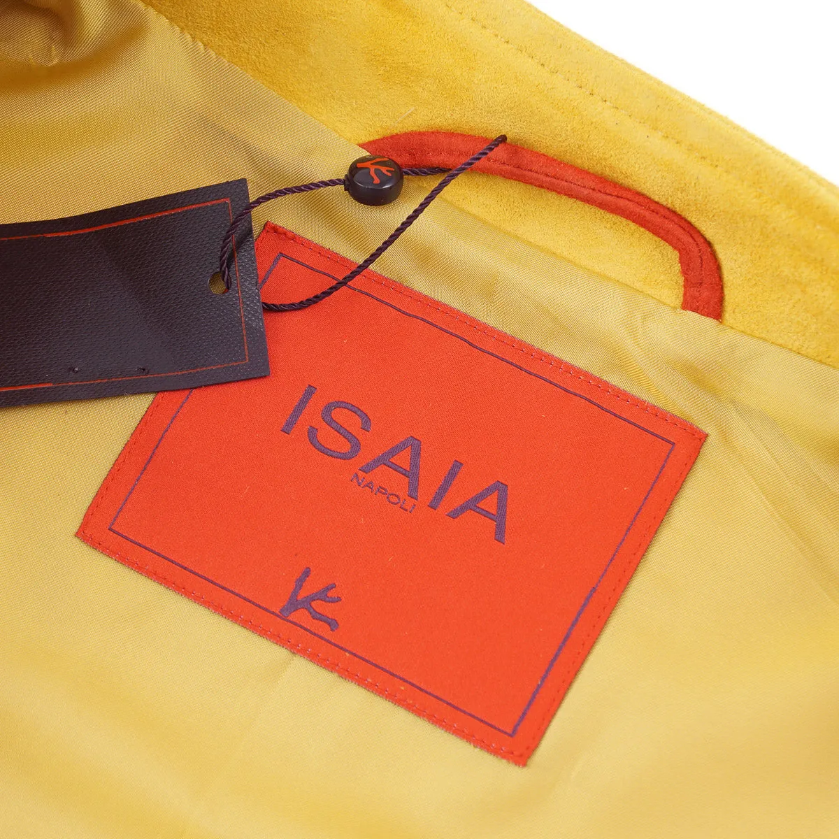 Isaia Lambskin Suede Bomber Jacket