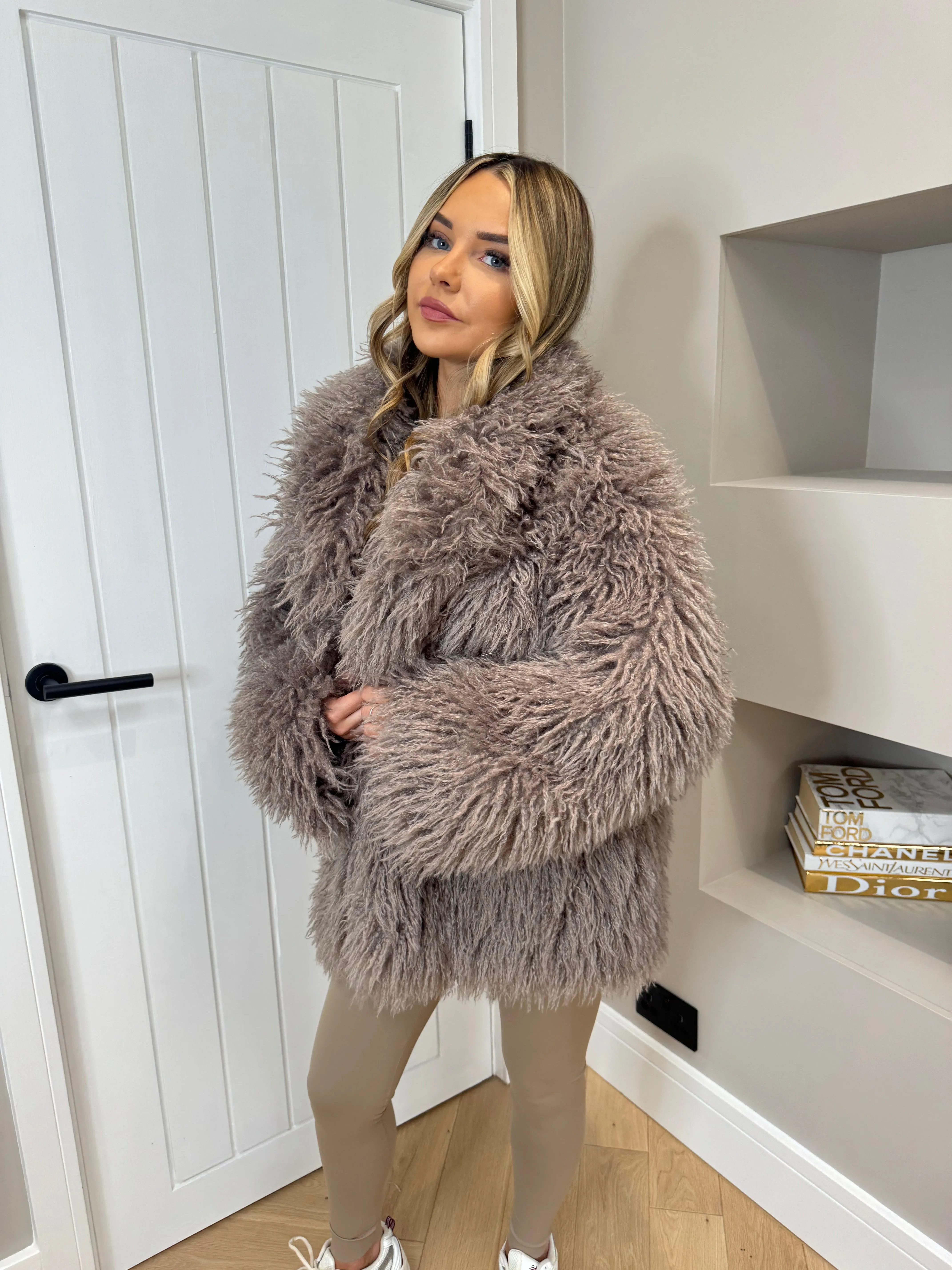 Isla mongolian faux fur coat