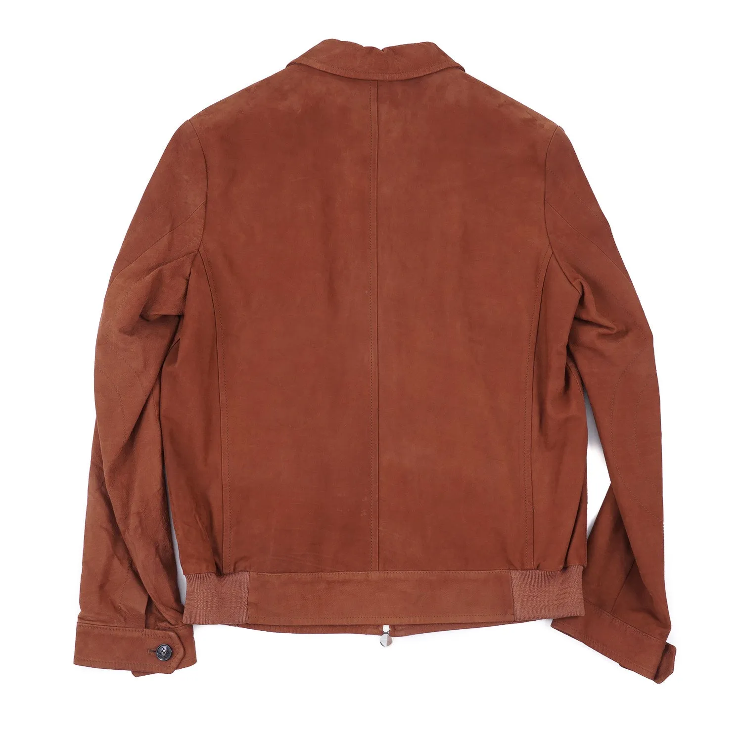 Kiton Soft Calfskin Leather Bomber Jacket