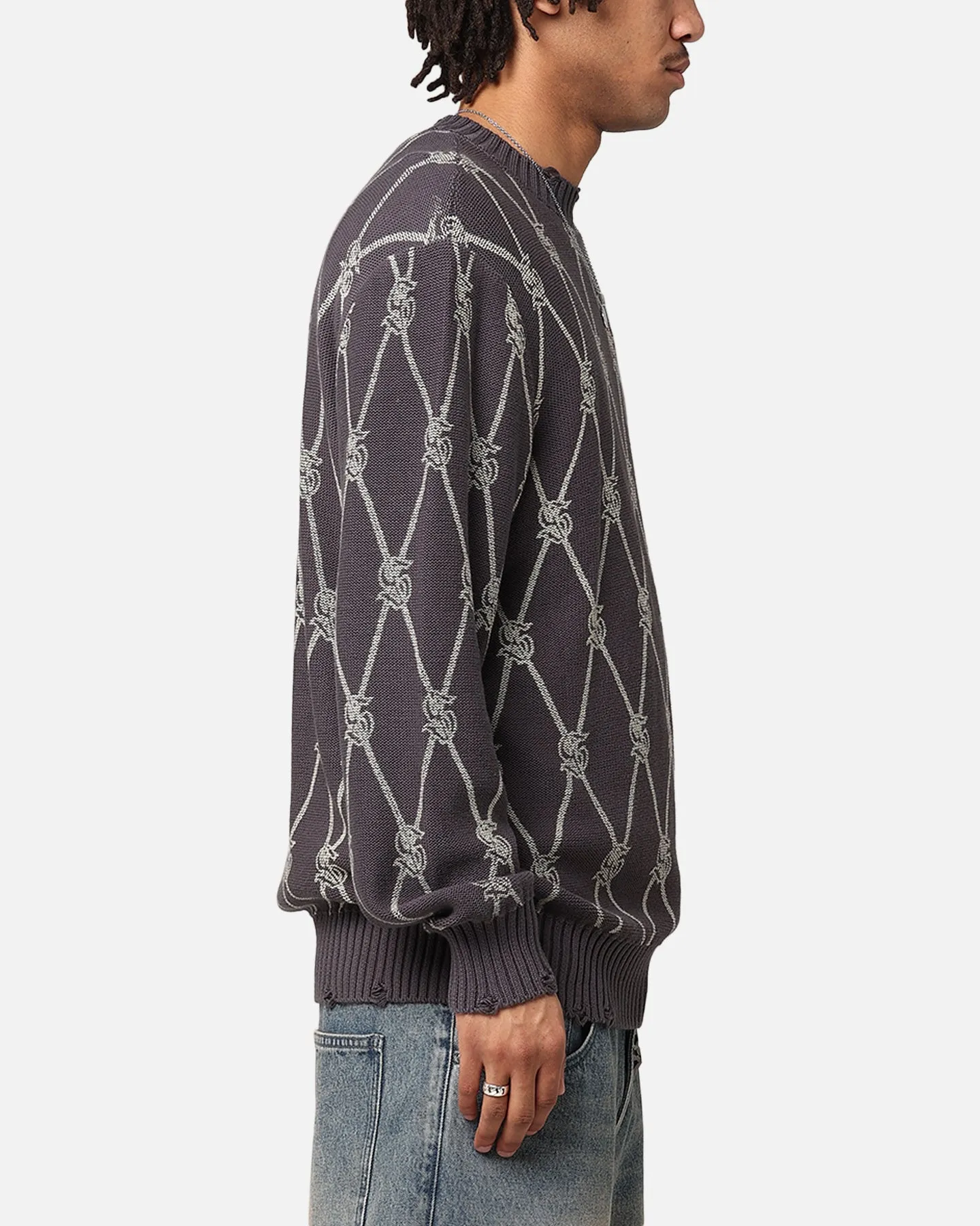 Ksubi Diamond Dollar Knit Crewneck Grey