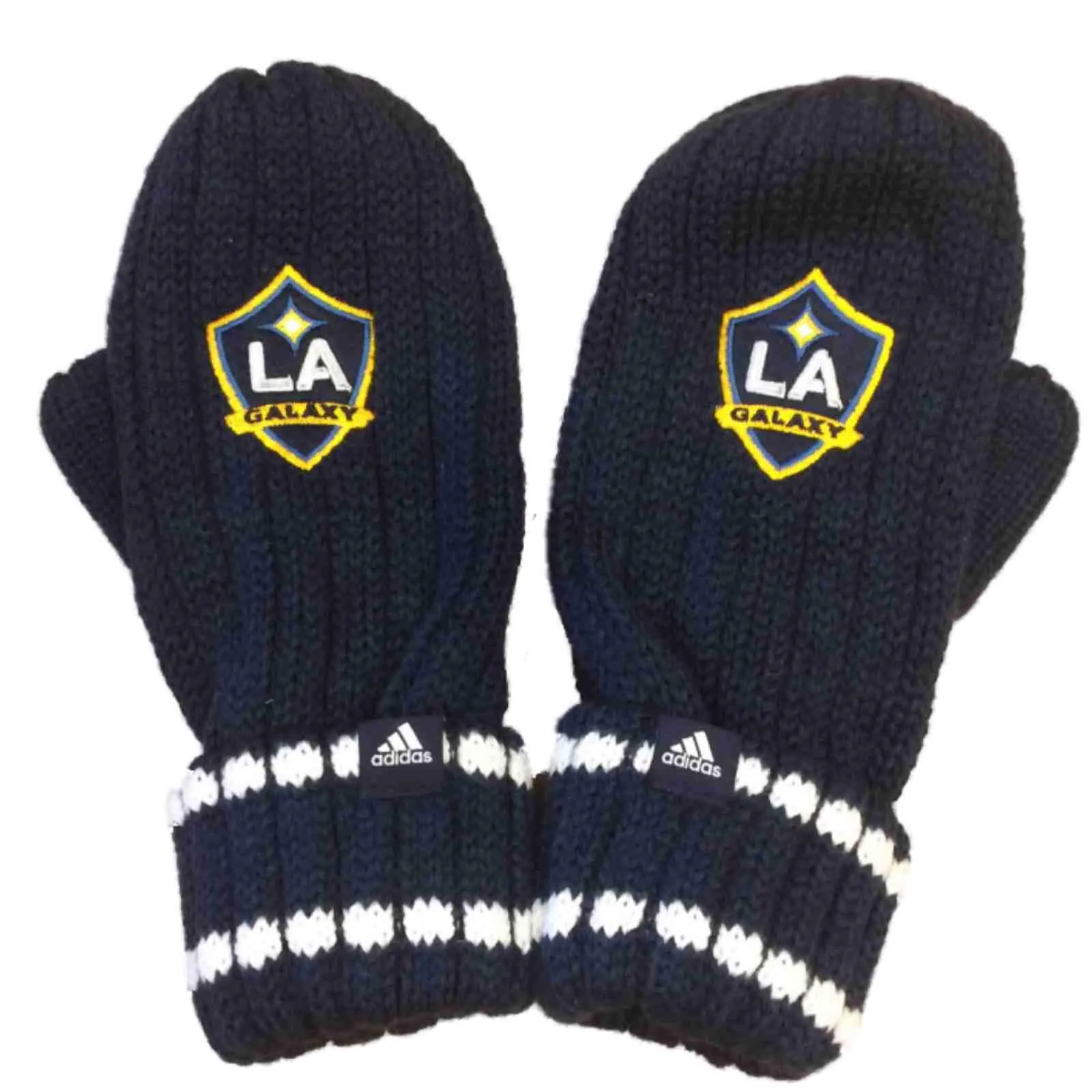 LA Galaxy MLS Adidas Blue WOMENS Acrylic Knit Beanie, Scarf, & Mitten Gloves Set