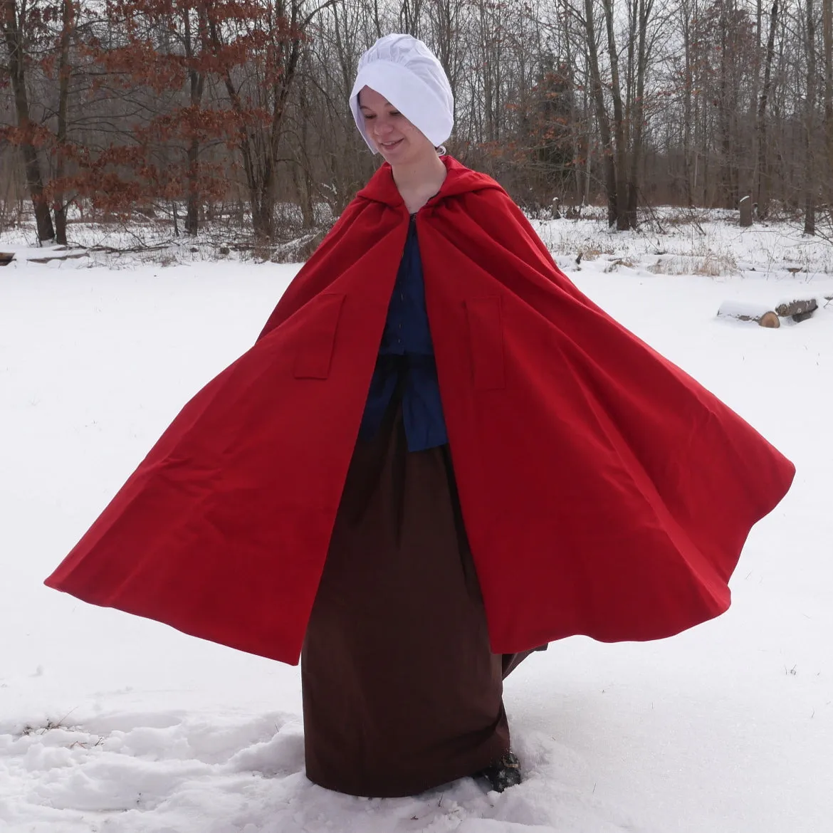 Ladies Red Wool Cloak