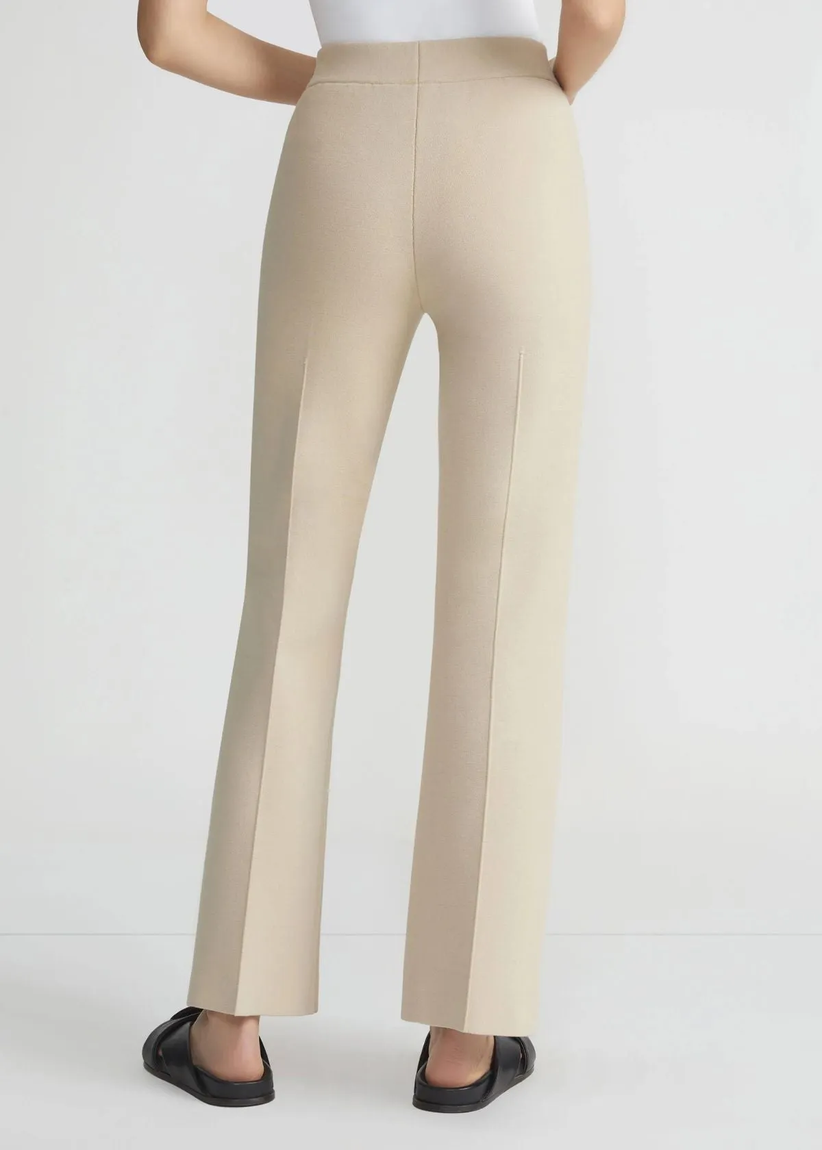 LAFAYETTE 148 Foley Flared Knit Pant - Plaster