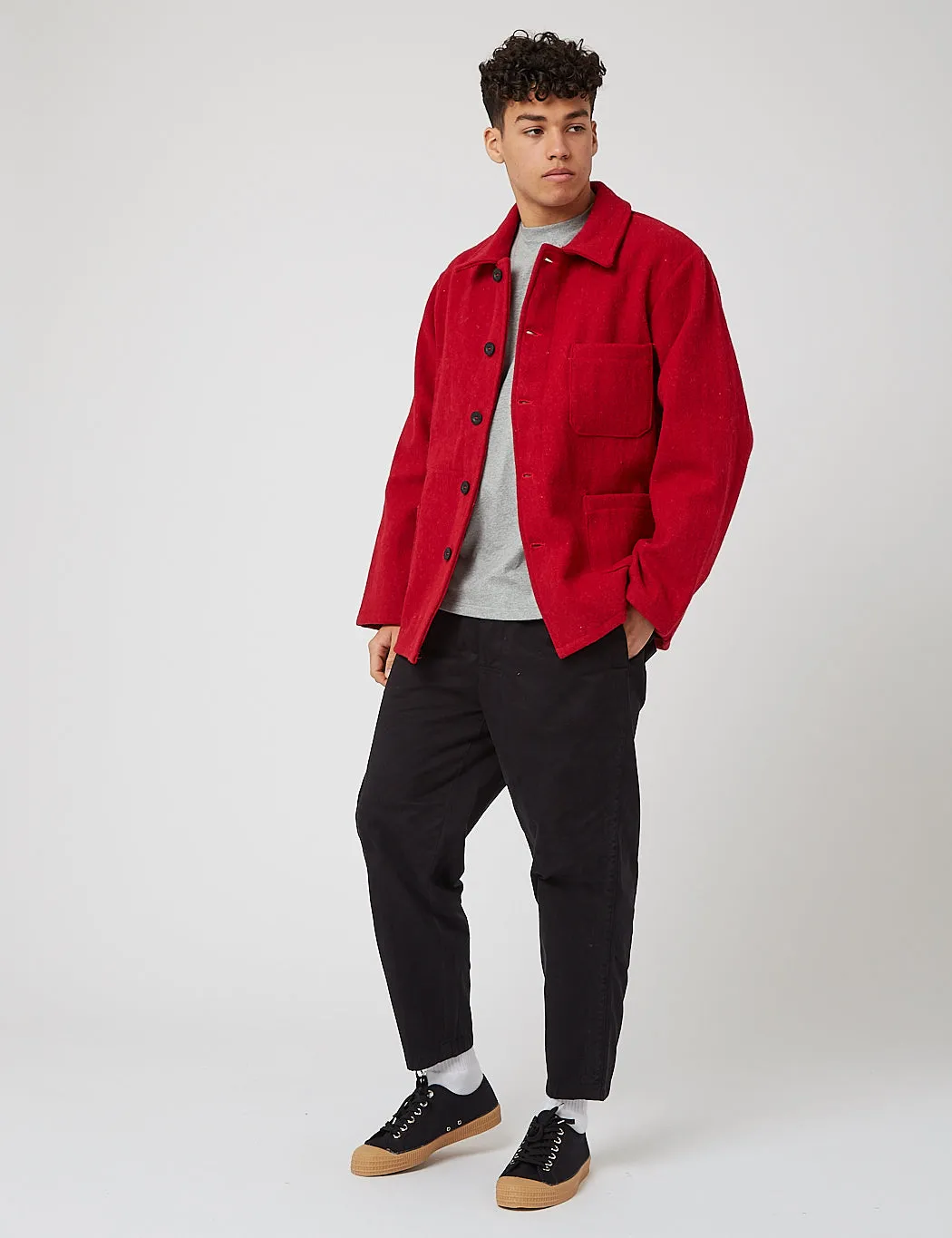 Le Laboureur Wool Work Jacket - Red