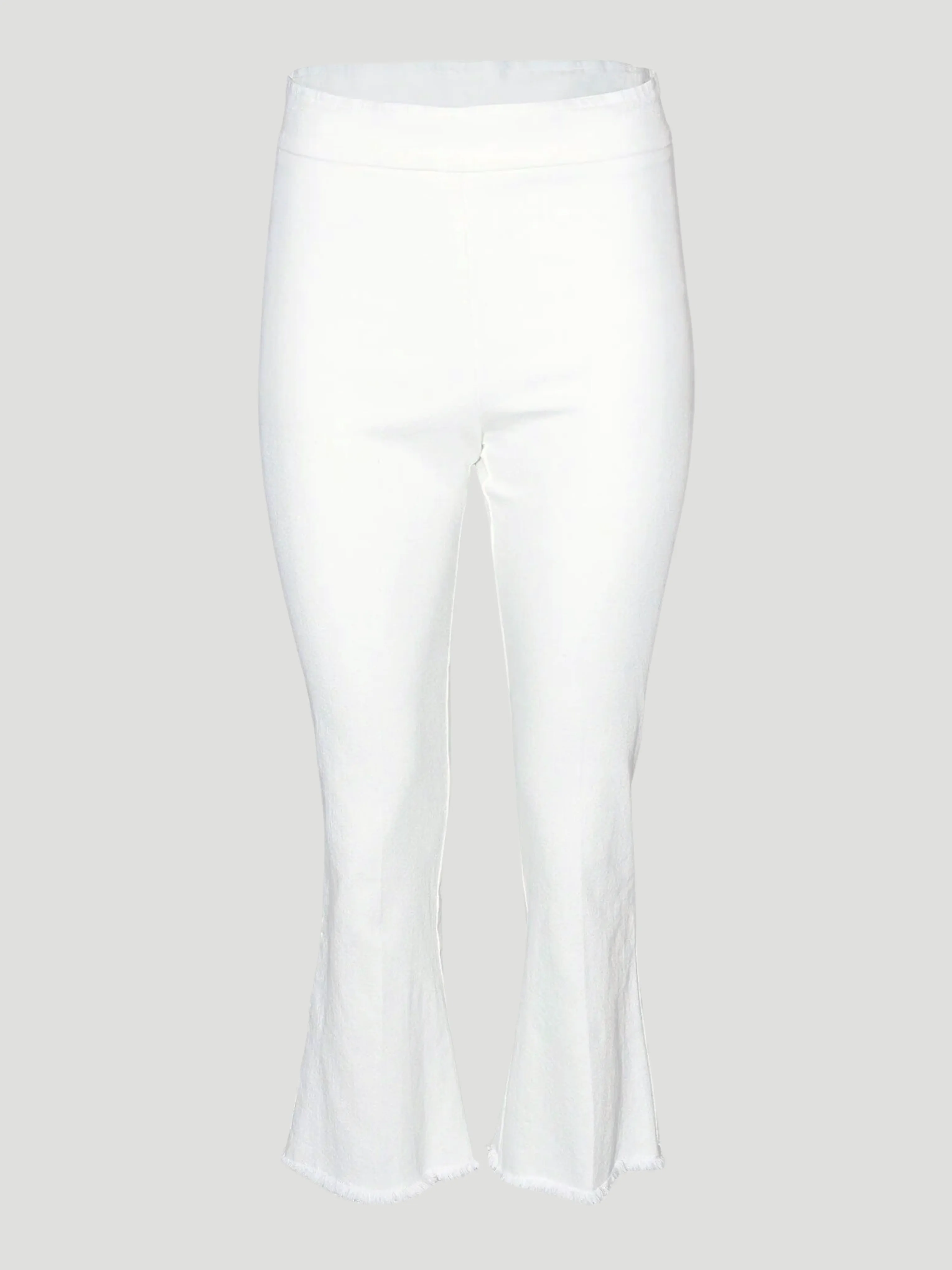 Leo Crop Flare Pant in White Denim