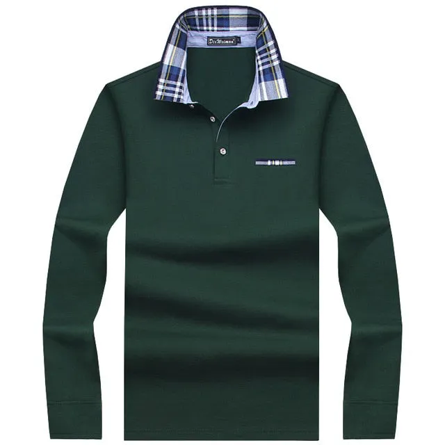 Long Sleeve Solid Polo Style Shirt